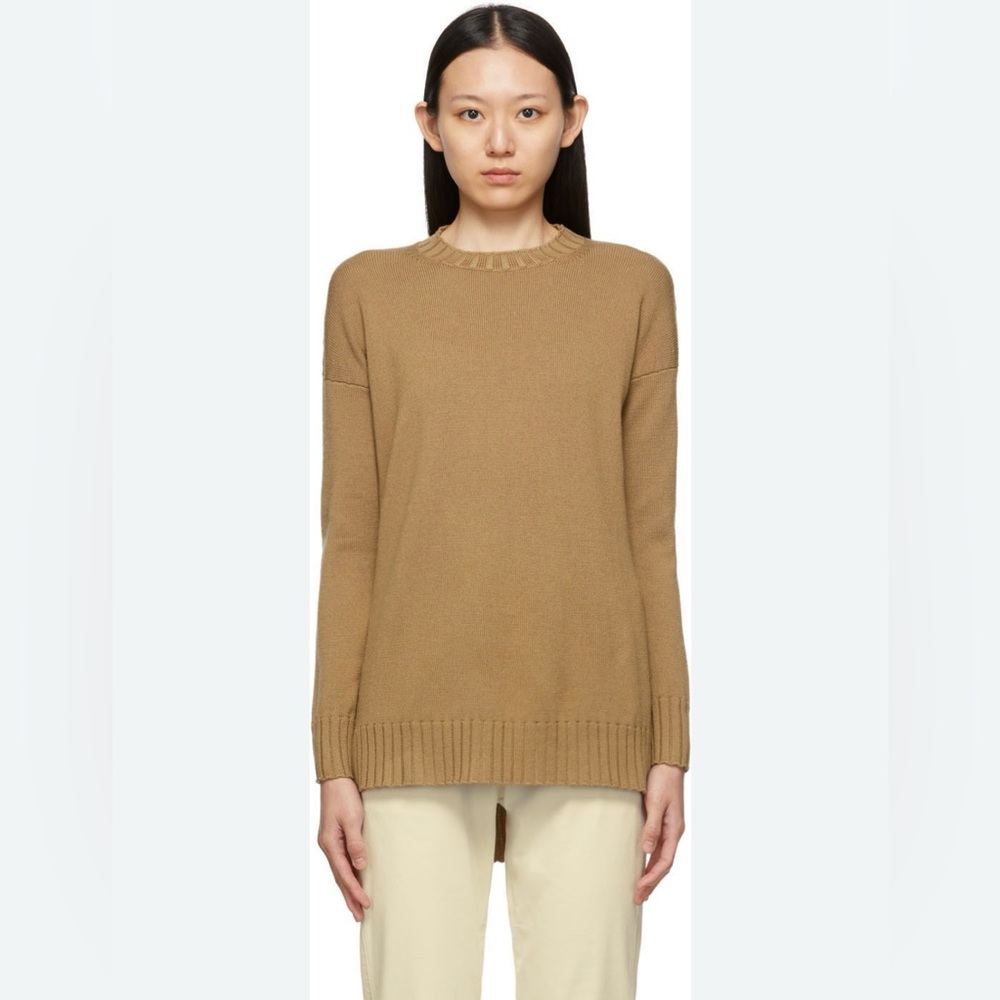 Max Mara Leisure Giorno Sweater Tan Wool Size Large